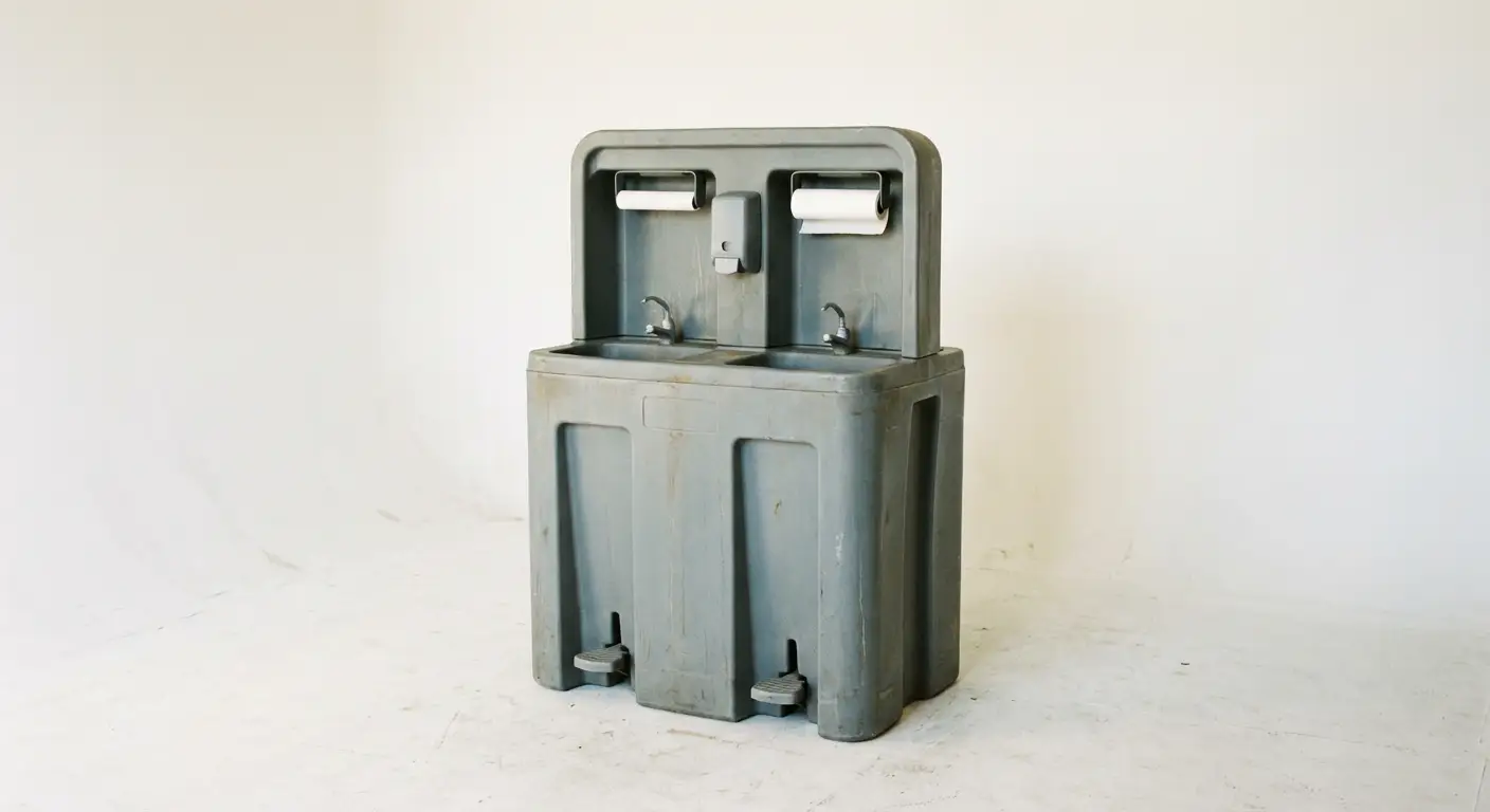 Portable hand wash station unit technical view in Augusta, GA