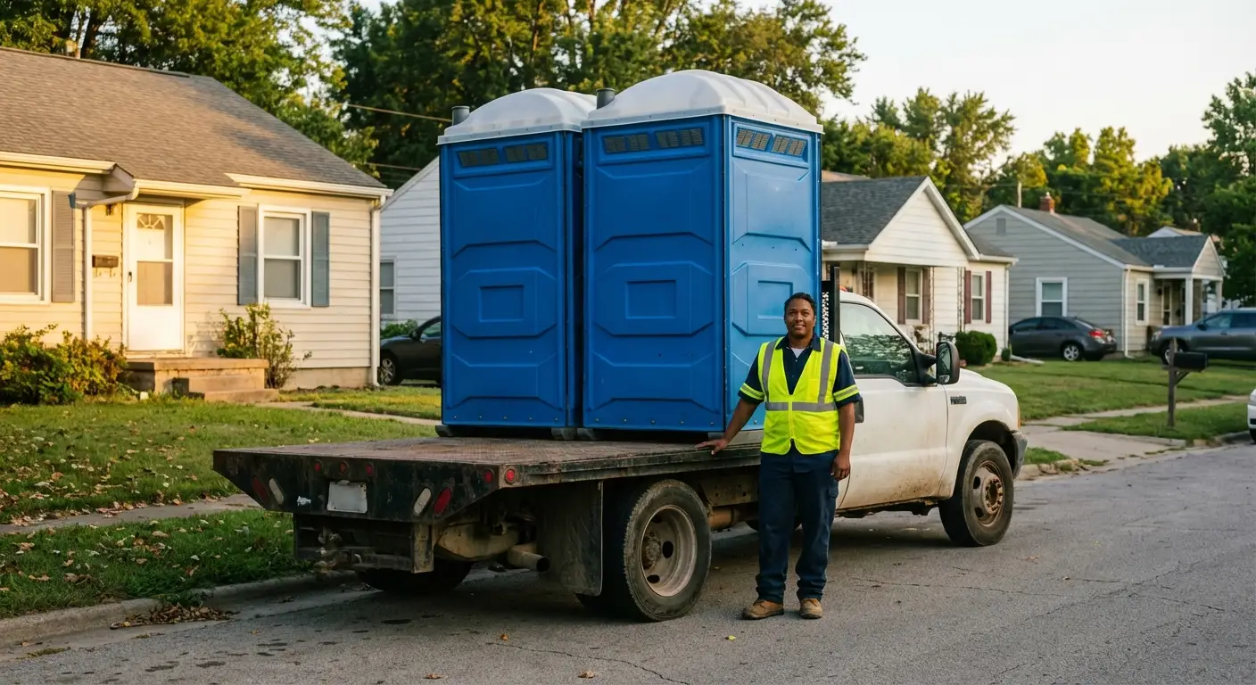 CSRA Portable Services founder with original service truck in Augusta, GA