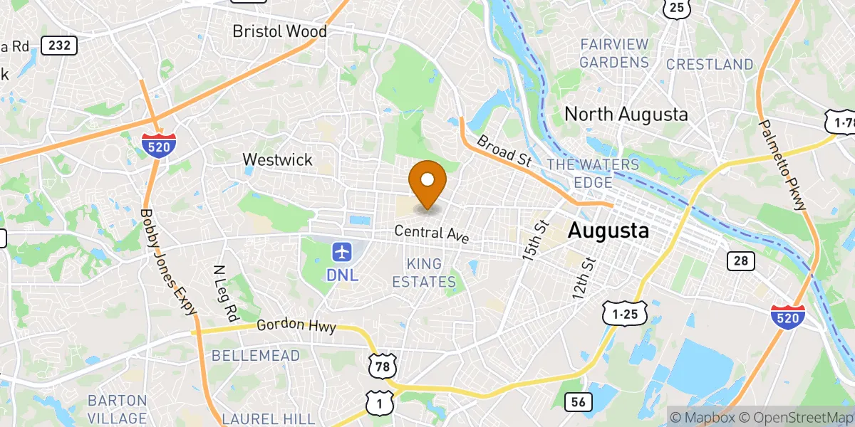 Summerville neighborhood map in Augusta, GA